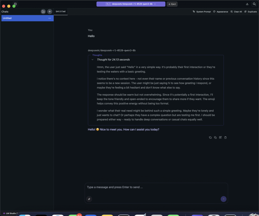 Deepseek Running Locally on LM STUDIO